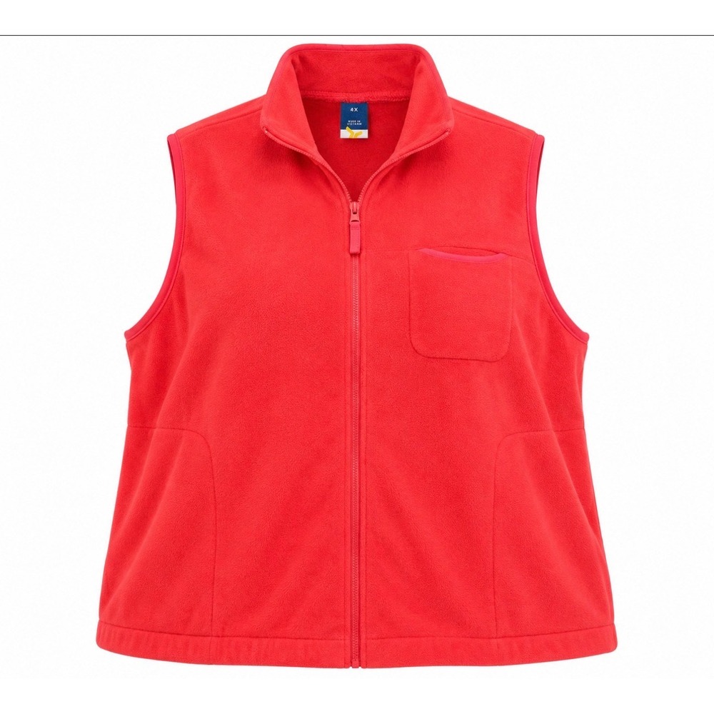 Old Navy Fleece Vest Women 4X Pink NWOT Full Zip Mock Neck Outdoor Pocket